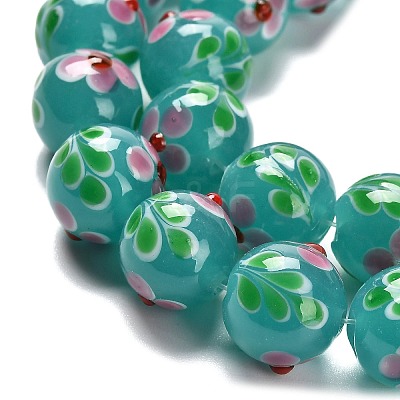 Handmade Lampwork Bumpy Beads Strands LAMP-A005-01F-1