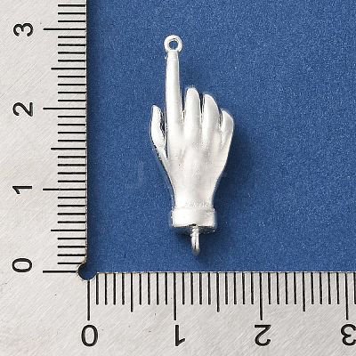 Brass Micro Pave Clear Cubic Zirconia Palm Connector Charms KK-C072-13S-1