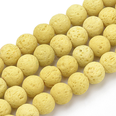 Synthetic Lava Rock Beads Strands G-S277-8mm-18-1