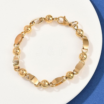 201 Stainless Steel Link Chain Bracelets for Women BJEW-B143-17G-1