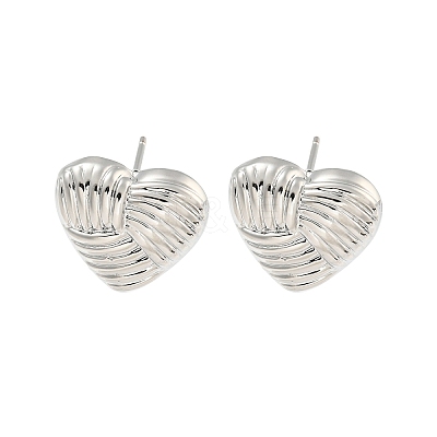 Rack Plating Brass Stud Earrings EJEW-C102-14P-1