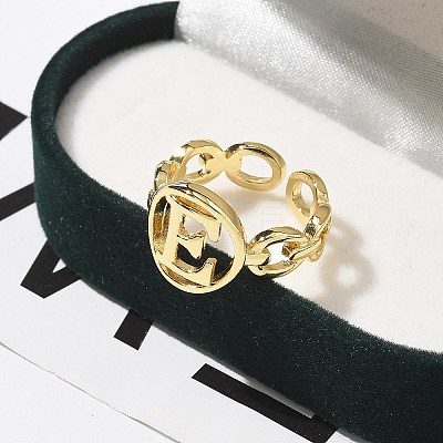 Brass Open Cuff Rings for Women RJEW-K289-01G-E-1