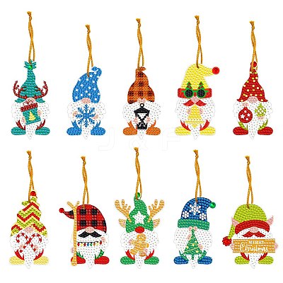Christmas Theme DIY Diamond Painting Keychain Kit DRAW-PW0007-05D-1