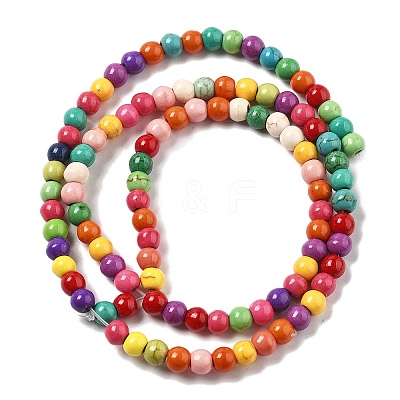 Synthetic Turquoise Beads Strands G-B140-A01-4mm-1