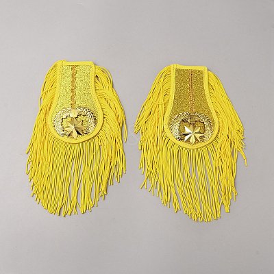 Handmade Plastic with Polyester Tassel Epaulettes FIND-WH0126-529-1
