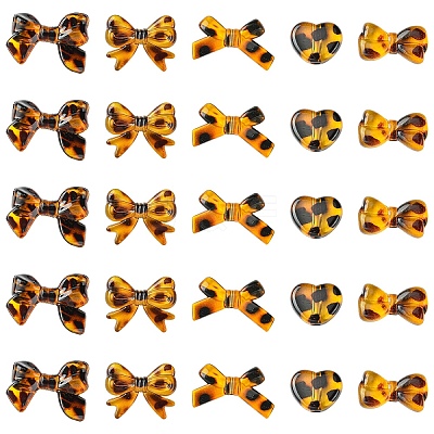 30Pcs 5 Styles Printed Transparent Acrylic Beads TACR-YW0003-46-1