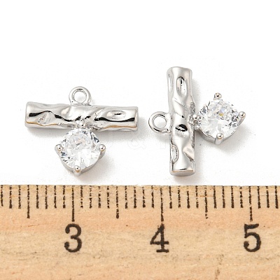 Brass Micro Pave Cubic Zirconia Charms KK-Q809-13P-1