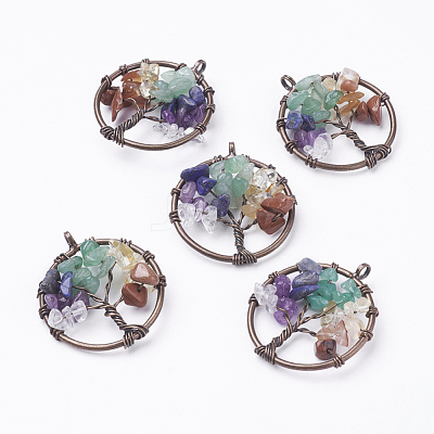 Natural/Synthetic Mixed Stone Pendants G-E419-17R-1