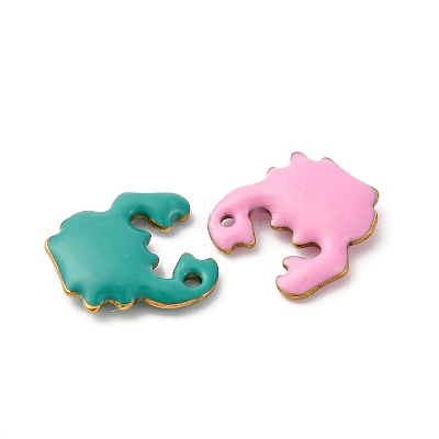 304 Stainless Steel Enamel Charms X-STAS-Q363-14E-G-1