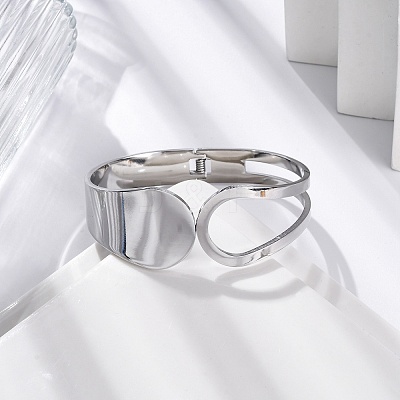 304 Stainless Steel Hinged Bangles for Women STAS-Z114-09P-1