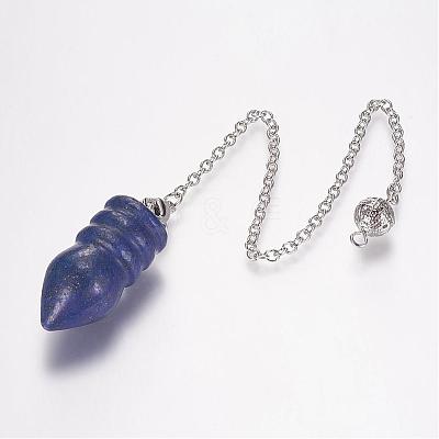 Natural Dyed Lapis Lazuli Pointed Dowsing Pendulums G-E338-07G-1