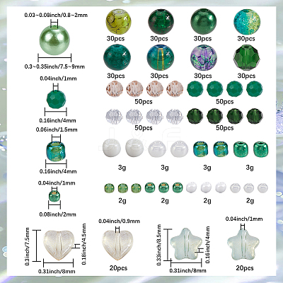 DIY Round Acrylic & Glass Beads Jewelry Making Findings Kits DIY-SP0003-01A-1