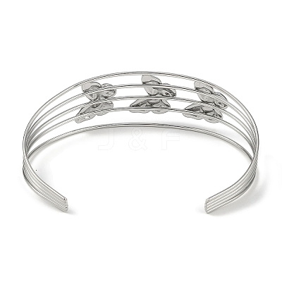 Non-Tarnish 304 Stainless Steel Hollow Open Cuff Bangles BJEW-Q348-03P-10-1