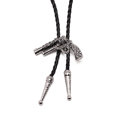Gun Shape Laria Necklace for Men Women NJEW-WH0011-10AS-1