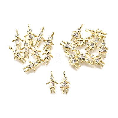 Brass Micro Pave Cubic Zirconia Pendants KK-D339-02G-04-1
