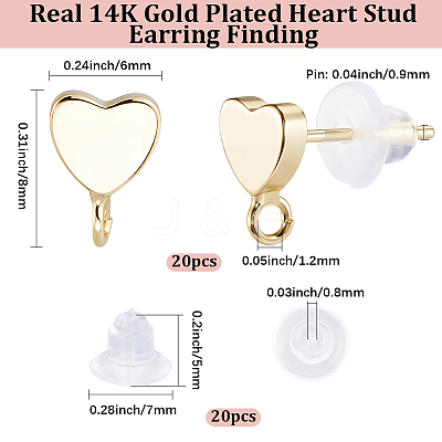 Brass Stud Earring Findings KK-BBC0028-29B-1