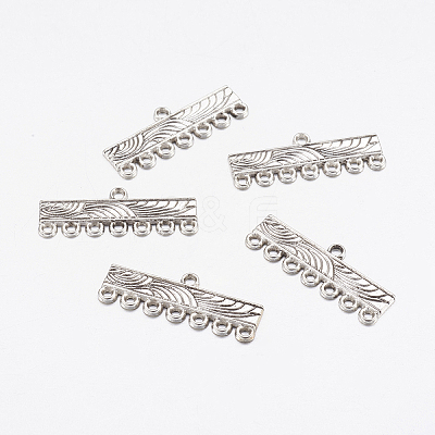 Antique Silver Rectangle Tibetan Style Chandelier Components Links X-LF1008Y-1