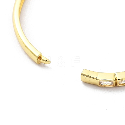 Rack Plating Brass Micro Pave Cubic Zirconia Bangles for Women BJEW-G730-01G-03-1