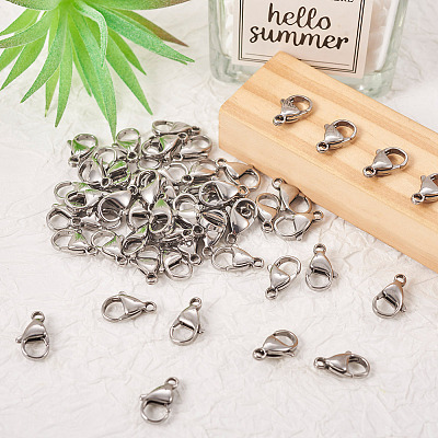 100Pcs 304 Stainless Steel Lobster Claw Clasps STAS-YS0001-27-1