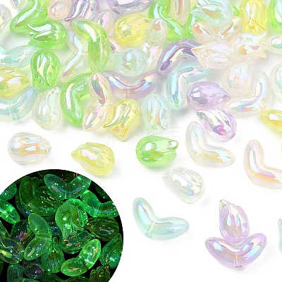 20Pcs 2 Styles UV Plating Transparent Acrylic Beads SACR-YW0001-72A-1