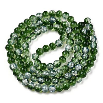 Transparent Crackle Baking Paint Glass Beads Strands X-DGLA-T003-01C-04-1