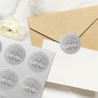 34 Sheets Silver Foil Embossed PET Picture Sticker DIY-WH0528-024-1