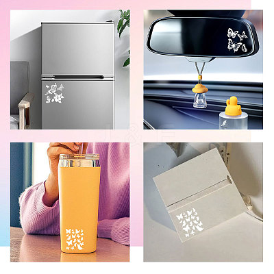 Waterproof Reflective Plastic Mirror Stickers DIY-WH0668-006-1