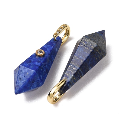 Dyed Natural Lapis Lazuli Beaded European Dangle Charms GG-CBA9389-03K-1