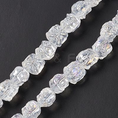 Transparent AB Colored Plated Electroplate Glass Beads X1-GLAA-P028-AB01-1