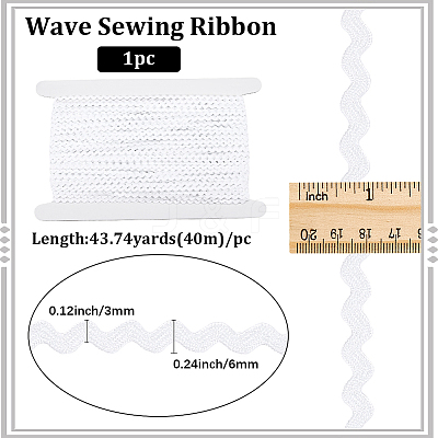 40M Polyester Wavy Fringe Trim Ribbon OCOR-GF0004-39W-1