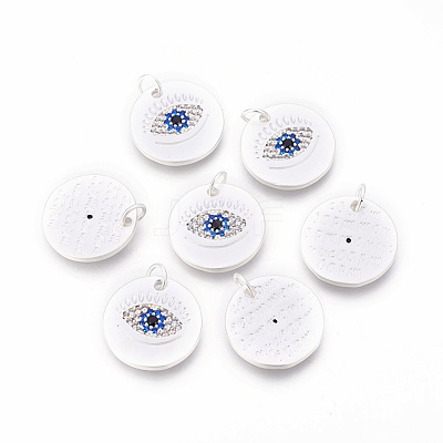 Brass Micro Pave Cubic Zirconia Pendants ZIRC-F095-09MS-1