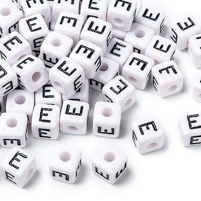 Letter Acrylic European Large Hole Beads X-OPDL-R050-10mm-E-1