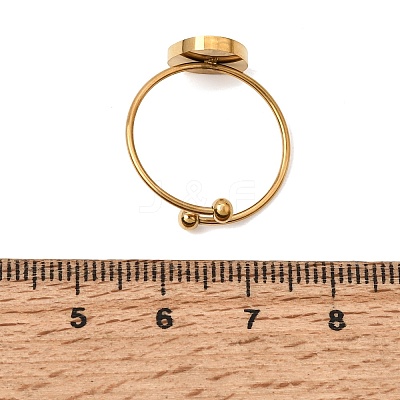 Triangle 304 Stainless Steel Open Cuff Bangle Makings with Bezel Tray SA-CBABF3F-04G-03-1
