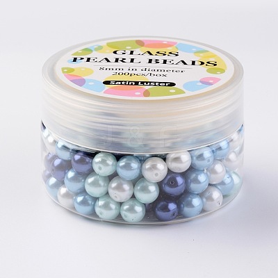 Glass Pearl Bead Sets HY-JP0001-03-C-1