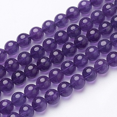 Natural Grade AB+ Amethyst Bead Strands GSR8mmC062-A-1