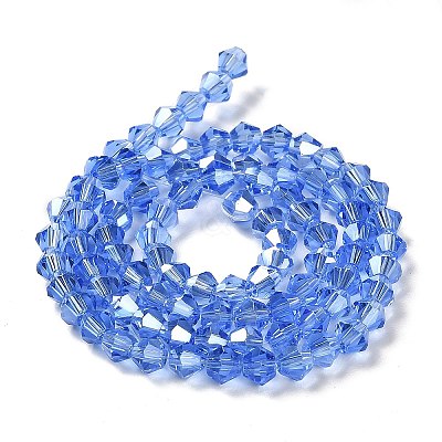 Transparent Electroplate Glass Beads Strands EGLA-A039-T6mm-B07-1