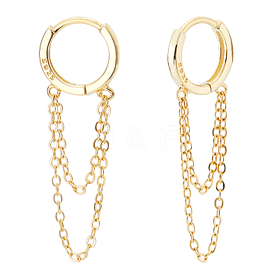 1Pair 925 Sterling Silver Hoop Earrings EJEW-UN0002-85G-1