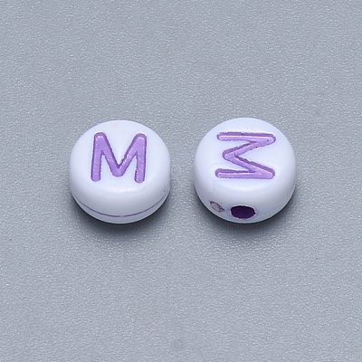 Craft Acrylic Horizontal Hole Letter Beads SACR-S201-11M-1