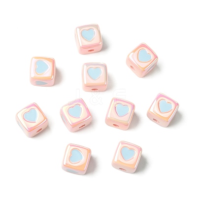 10Pcs Opaque Acrylic Enamel Beads ACRC-FS0001-02E-1