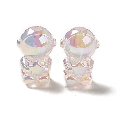 UV Plating Rainbow Iridescent Acrylic Beads PACR-M002-06D-1