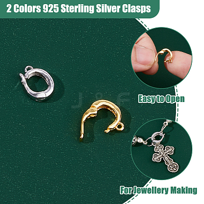 2Pcs 2 Colors 925 Sterling Silver Enhancer Shortener Bails STER-HS0001-14-1