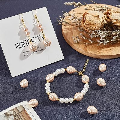 1 Strand Electroplate Shell Pearl Beads Strands BSHE-NB0001-21-1