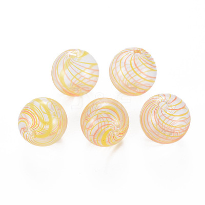 Transparent Handmade Blown Glass Globe Beads GLAA-T012-34A-1