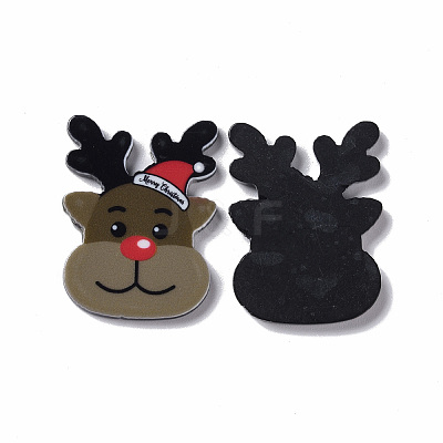 Christmas Style Printed Acrylic Cabochons LS-MACR-O045-01D-1