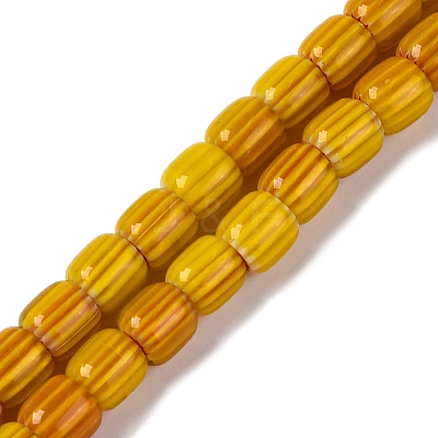 Handmade Lampwork Chevron Beads Strands LAMP-K041-01B-10-1