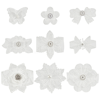 18Pcs 9 Style Lace Embroidery Costume Accessories DIY-AR0002-36-1