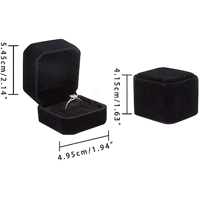 Square Velvet Ring Boxes LS-VBOX-WH0002-01C-1