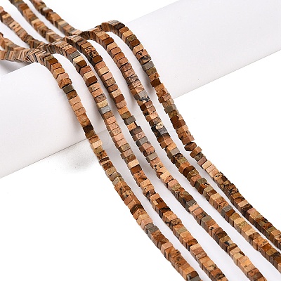 Natural Picture Jasper Beads Strands G-N342-74-1