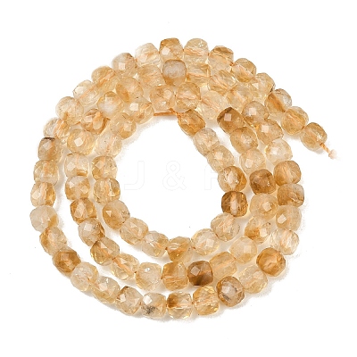Heated Natural Citrine Beads Strands G-B175-C06-4x4mm-1