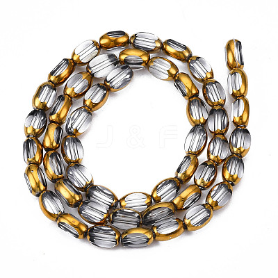 Electroplate Glass Beads Strands EGLA-N008-015-1